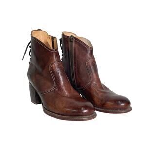 Bed Stu Sundance Xena Starry Night Brown Leather Lace Back Boho Bootie Size 8.5